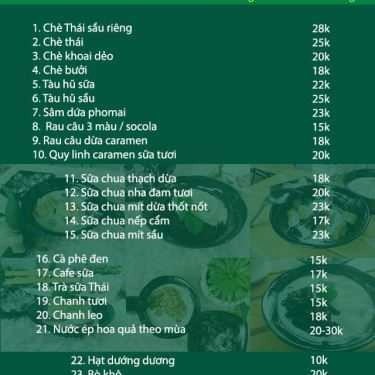 Thực đơn- Ăn vặt Chè Ngon Ba Lá