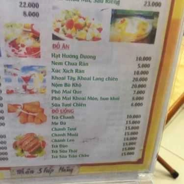 Thực đơn- Ăn vặt Chè Ngon Hà Nội