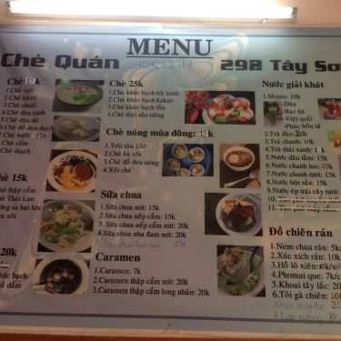 Thực đơn- Ăn vặt Chè Quán - Tây Sơn