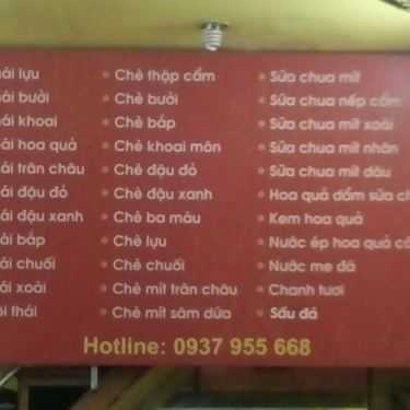 Thực đơn- Cafe Chè Thái Lan & Chè Sài Gòn - Đội Cấn