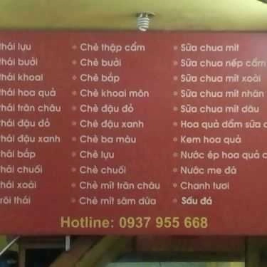 Thực đơn- Cafe Chè Thái Lan & Chè Sài Gòn - Đội Cấn