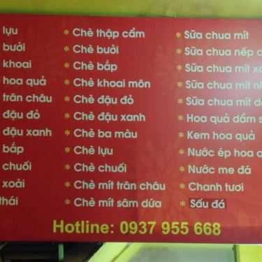 Thực đơn- Cafe Chè Thái Lan & Chè Sài Gòn - Đội Cấn