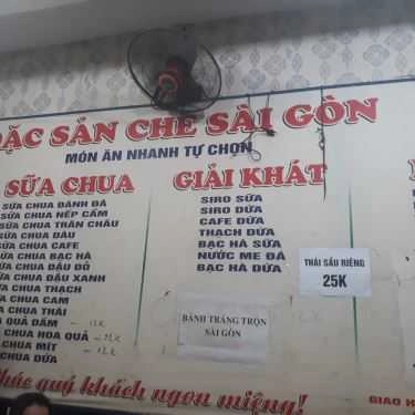 Thực đơn- Ăn vặt Chè Sài Gòn - Chùa Láng