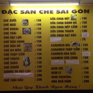 Thực đơn- Ăn vặt Chè Sài Gòn - Đặng Văn Ngữ