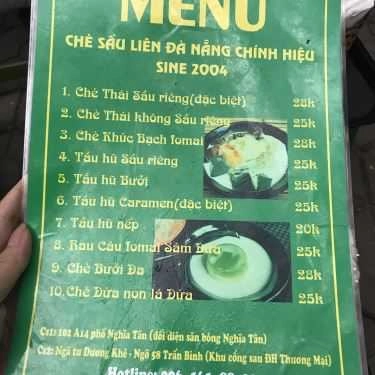 Thực đơn- Ăn vặt Chè Sầu Liên Đà Nẵng - Nghĩa Tân