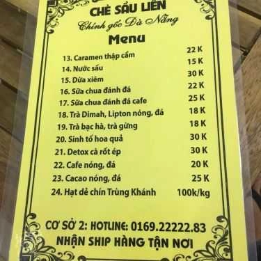 Thực đơn- Cafe Chè Sầu Liên - Linh Đàm