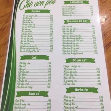 Thực đơn- Chè Sen Péo - Ăn Vặt Các Loại