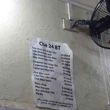 Thực đơn- Cafe Chè Sữa Chua Mít - Bà Triệu