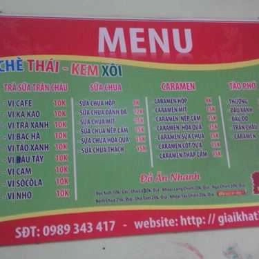 Thực đơn- Ăn vặt Chè Thái & Kem Xôi - Mai Dịch