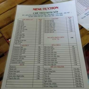 Thực đơn- Ăn vặt Chè Thái & Kem Xôi - Mai Dịch