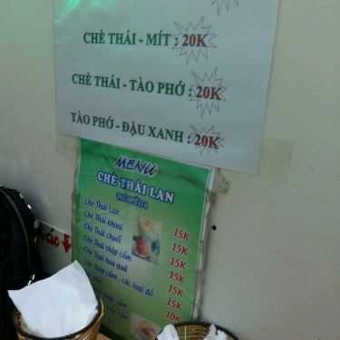 Thực đơn- Ăn vặt Chè Thái Lan - Xuân Thủy