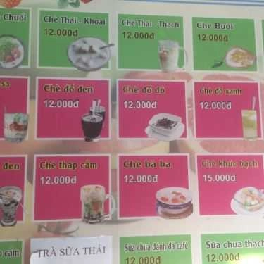Thực đơn- Cafe Chè Thập Cẩm 117 - Đội Cấn