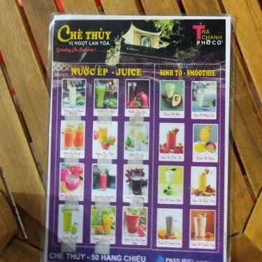 Thực đơn- Ăn vặt Chè Thủy - Hàng Chiếu