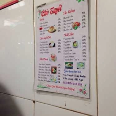 Thực đơn- Ăn vặt Chè Tuyết Xuka - Ngõ Chợ Đồng Xuân
