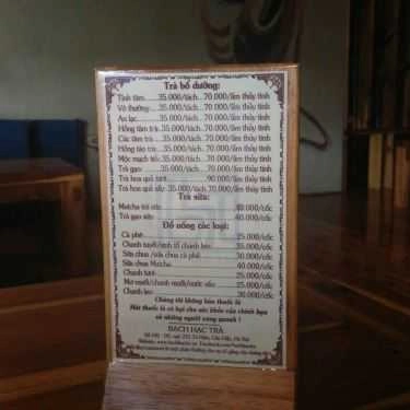 Thực đơn- Cafe Bạch Hạc Trà - Tô Hiệu