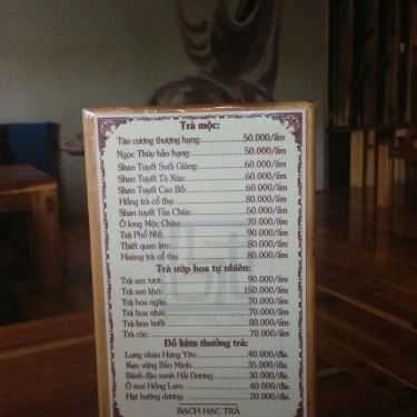 Thực đơn- Cafe Bạch Hạc Trà - Tô Hiệu