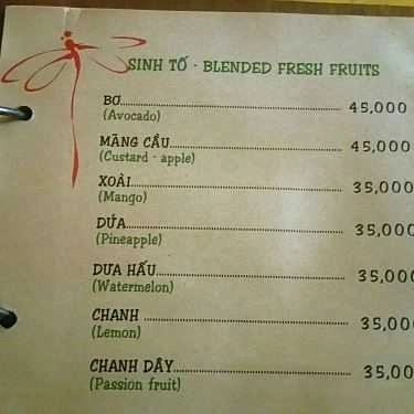 Thực đơn- Chuồn Chuồn Phố Cafe
