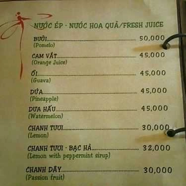 Thực đơn- Chuồn Chuồn Phố Cafe