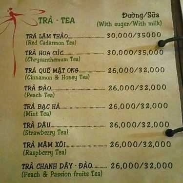 Thực đơn- Chuồn Chuồn Phố Cafe