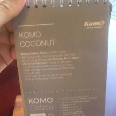 Thực đơn- Cafe Kem Ý Komo Gelato - Hanoi Creative City