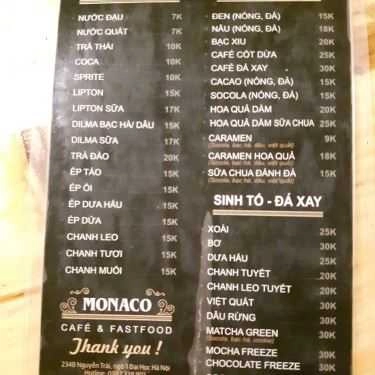 Tổng hợp- Monaco Cafe & Fastfood
