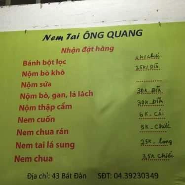Thực đơn- Ăn vặt Nem Tai Ông Quang