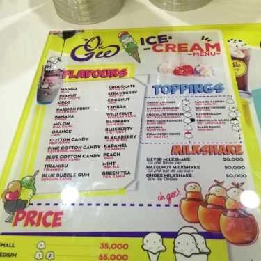 Thực đơn- Cafe OhGee Gelato -  Vincom Center Nguyễn Chí Thanh