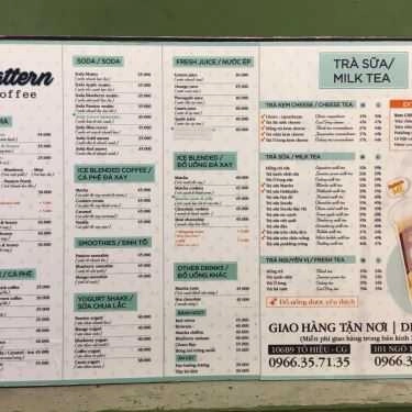 Thực đơn- Pattern Coffee - Thái Hà