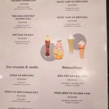 Thực đơn- Cafe Scoops - Ice Cream & Drinks
