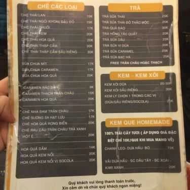 Thực đơn- Cafe Thai Taste - Đại Học Hà Nội