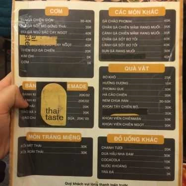 Thực đơn- Cafe Thai Taste - Đại Học Hà Nội