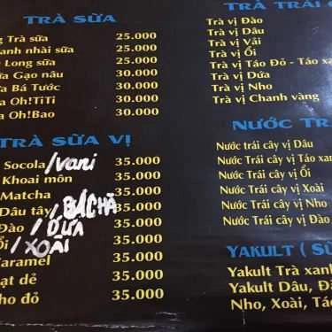 Thực đơn- Cafe Trà Sữa Oh! TiTi - Lạc Long Quân