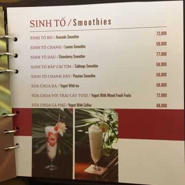 Thực đơn- Trung Nguyên Legend Coffee - Hai Bà Trưng