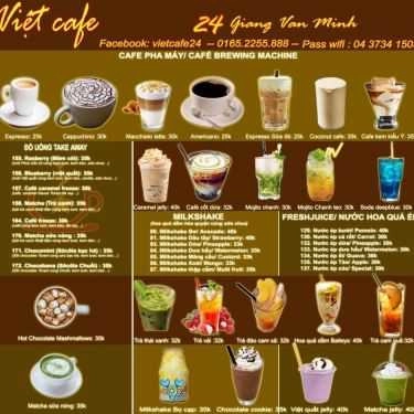 Thực đơn- Việt Cafe