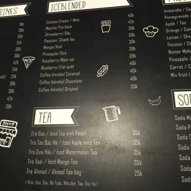 Thực đơn- Workshop Coffee - Tô Tịch