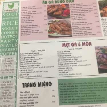 Thực đơn- Nhà Hàng Chicken Way - Cơm Gà Hải Nam - Times City