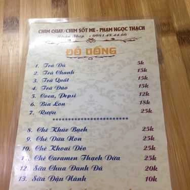 Thực đơn- Ăn vặt Chim Quay & Chim Sốt Me - Phạm Ngọc Thạch