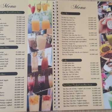 Thực đơn- Chim Xanh Cafe