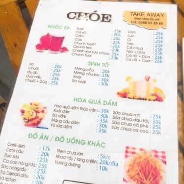 Thực đơn- Ăn vặt Chóe - Chè Thái Sầu Liên Đà Nẵng