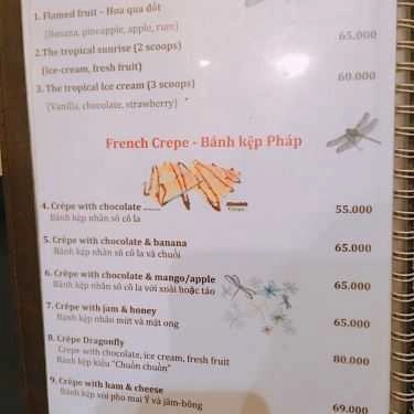 Thực đơn- Chuồn Chuồn Cafe
