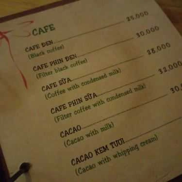 Thực đơn- Chuồn Chuồn Phố Cafe