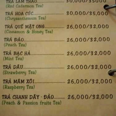 Thực đơn- Chuồn Chuồn Phố Cafe