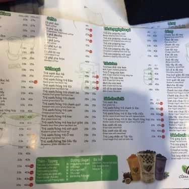 Thực đơn- Citea Fun Tea & Coffee - Đào Duy Từ