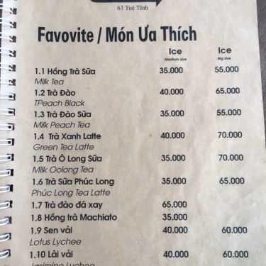 Thực đơn- Citi Coffee