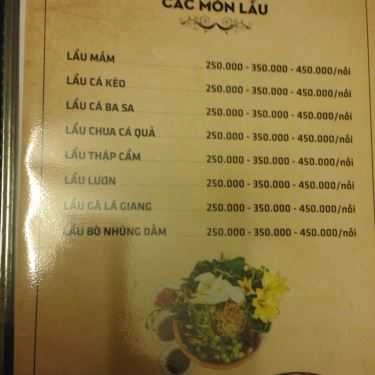 Thực đơn- Nhà Hàng Cô Hai - Lẩu Mắm Cần Thơ