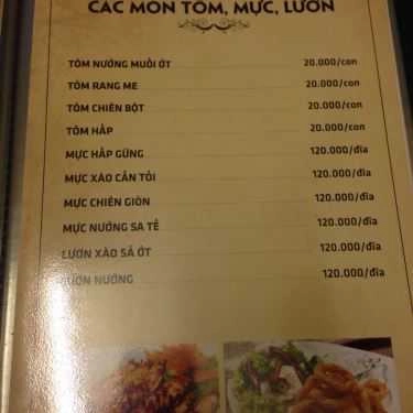 Thực đơn- Nhà Hàng Cô Hai - Lẩu Mắm Cần Thơ