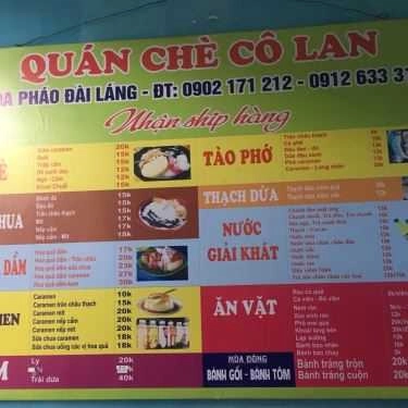 Thực đơn- Cô Lan - Chè & Đồ Ăn Vặt