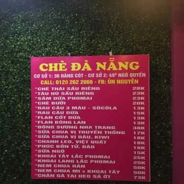 Thực đơn- Ăn vặt Cô Liên - Chè Đà Nẵng - Ngô Quyền