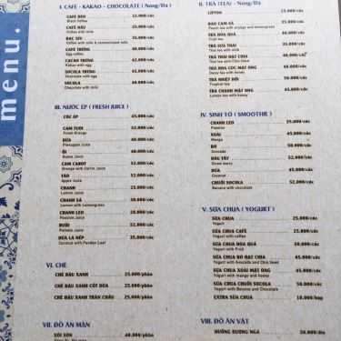 Thực đơn- Mekong Cafe - Nguyễn Đình Chiểu