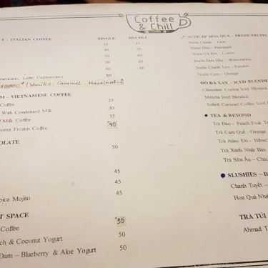 Thực đơn- Coffee & Chill Station
